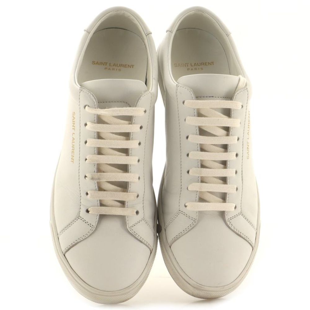 Saint Laurent Men's Andy Sneakers Leather White - Picture 2 of 5